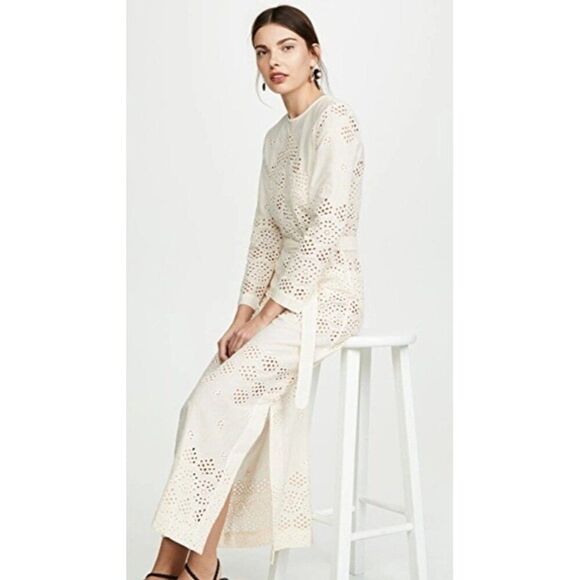 INNIKA CHOO Etta Keet Dress In Broderie Fern Cream Size 1/Small Vacation Resort - Picture 1 of 16